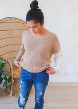 Like U Latte Twist Back Sweater