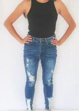 Clean Mess Distressed Skinny Jeans